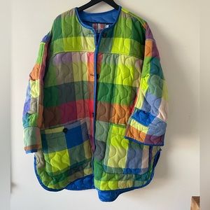 NWOT Urban Outfitters Rainbow Holly Quilted Jacket
